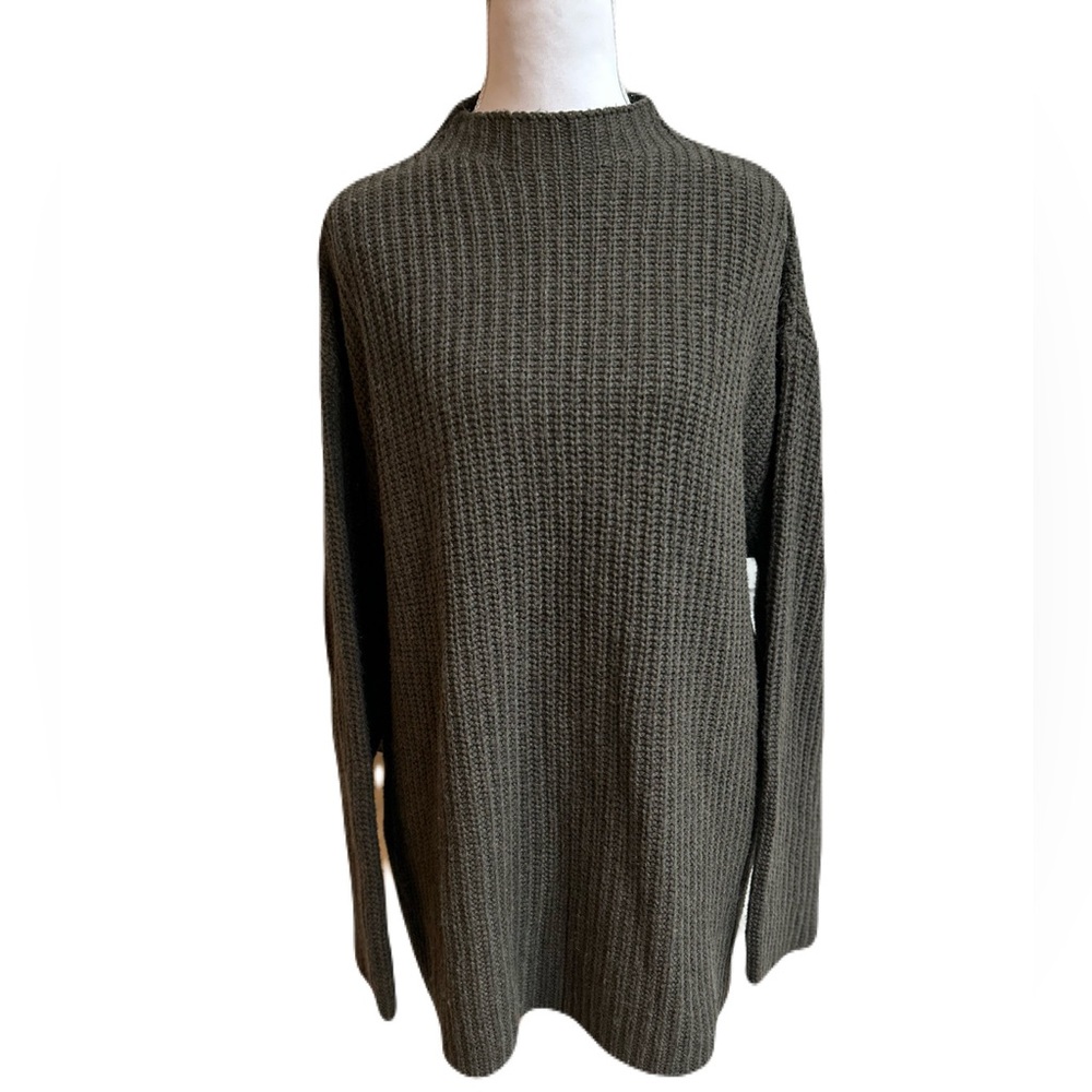 SET Active Olive Green Oversized Wool Blend Sweater